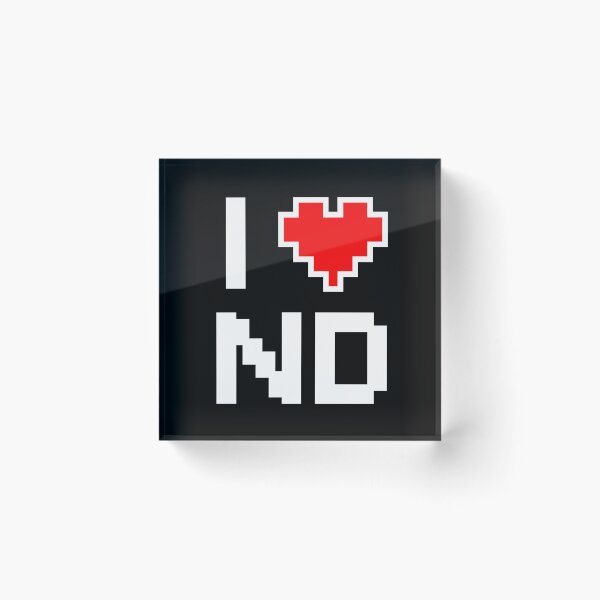 Item preview, I Love North Dakota - Pixel heart for North Dakotan gamer designed and sold by abowersock.