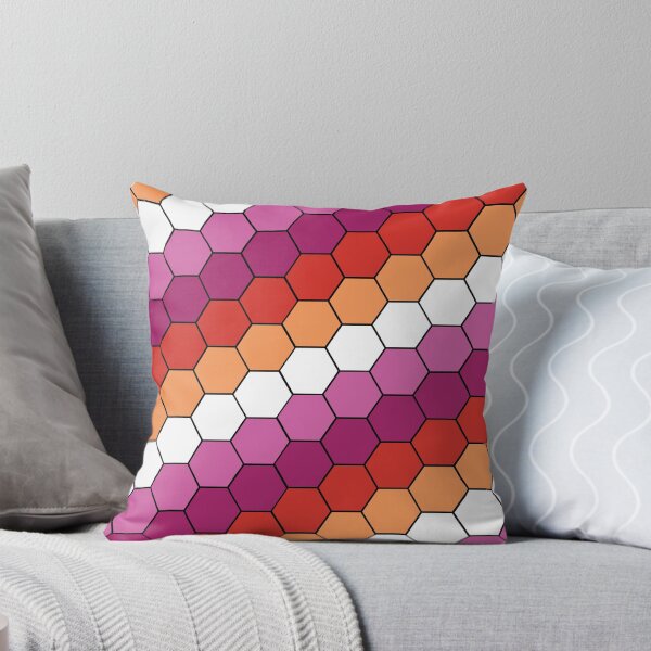 Item preview, Lesbian Pride Flag Hexagon Pattern tiling designed and sold by TheirChoice.