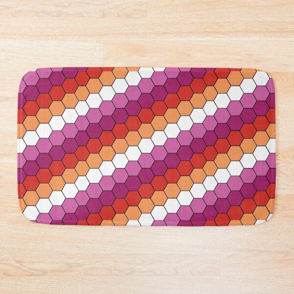 Item preview, Lesbian Pride Flag Hexagon Pattern tiling designed and sold by TheirChoice.