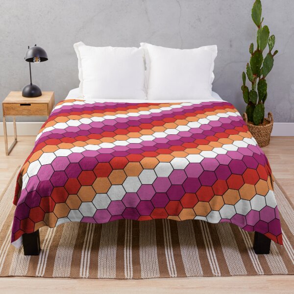Item preview, Lesbian Pride Flag Hexagon Pattern tiling designed and sold by TheirChoice.