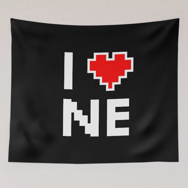 Item preview, I Love Nebraska - Pixel heart for Nebraskan gamer designed and sold by abowersock.