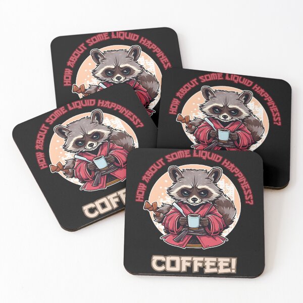 Item preview, Liquid Hapiness Coffeee Raccoon designed and sold by DarkwoodLab.