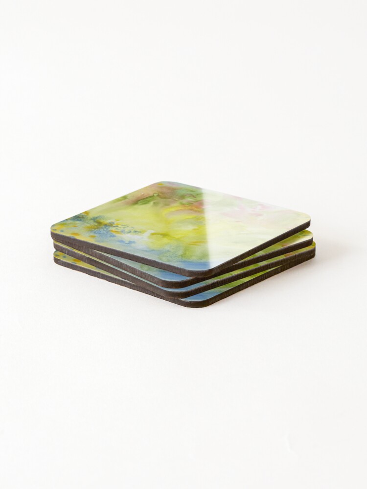 Thumbnail 4 of 5, Coasters (Set of 4), Spring Abstract designed and sold by tummyrubbstudio.