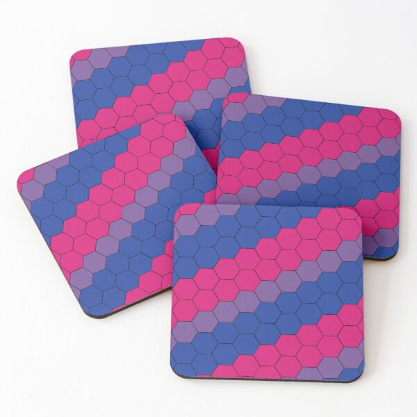 Item preview, Bisexual Pride Flag Hexagon Pattern tiling designed and sold by TheirChoice.