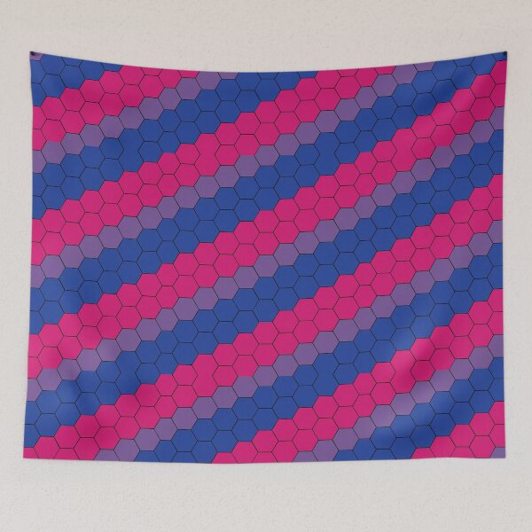Item preview, Bisexual Pride Flag Hexagon Pattern tiling designed and sold by TheirChoice.