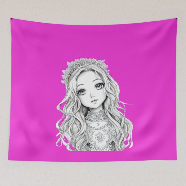 Item preview, Menina fofo, desenho ilustração preto e branco designed and sold by @Reikiama.