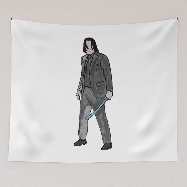 Item preview, John Wick 4 watercolor fanart drawing designed and sold by Blondiabshop.