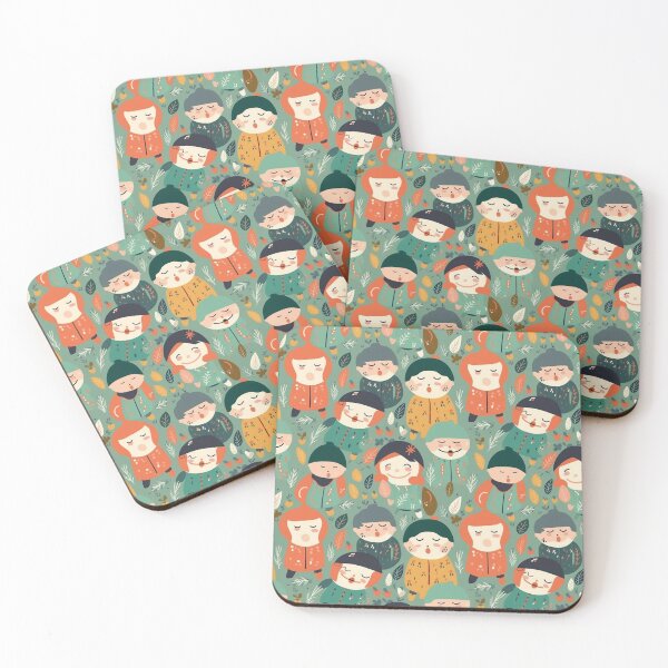 Item preview, Playful Garden: A Green Delight of Smiling Cartoon Children designed and sold by soulfulfaces.