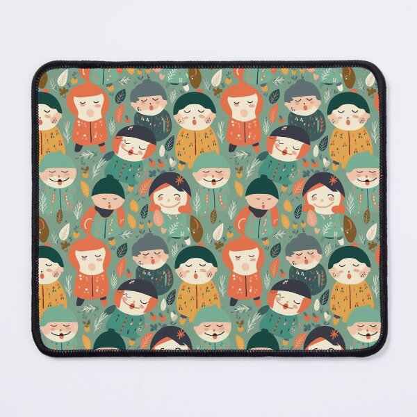 Item preview, Playful Garden: A Green Delight of Smiling Cartoon Children designed and sold by soulfulfaces.