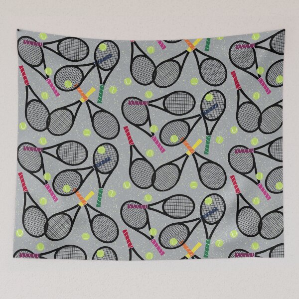 Item preview, Rainbow tennis racket grips on gray designed and sold by ArtbyCouture.