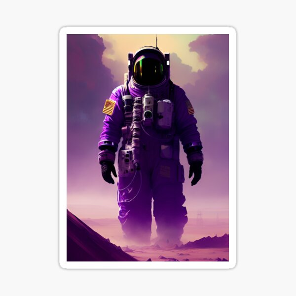 Purple Steampunk Astronaut: Timeless Cosmic Victorian Adventure Sticker