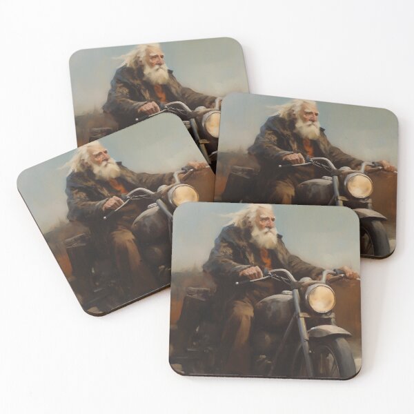 Item preview, Old man rides a motorcycle 1 designed and sold by hhh-art.