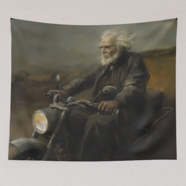 Item preview, Old man rides a motorcycle 2 designed and sold by hhh-art.