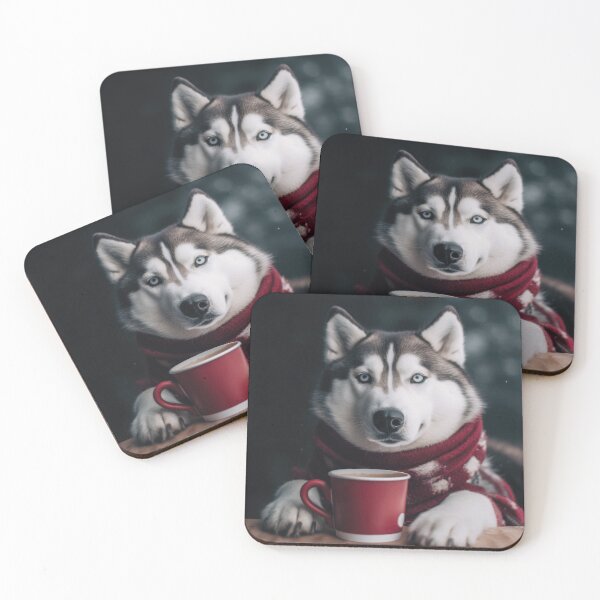 Item preview, Perky Pup: Adorable Husky Coffee Art for Caffeine Lovers designed and sold by ClawedCreations.
