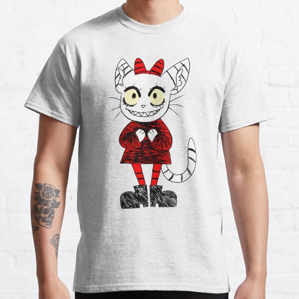 Y2K Emo Cute Chibi Kitty Christmas Cat White Shirt