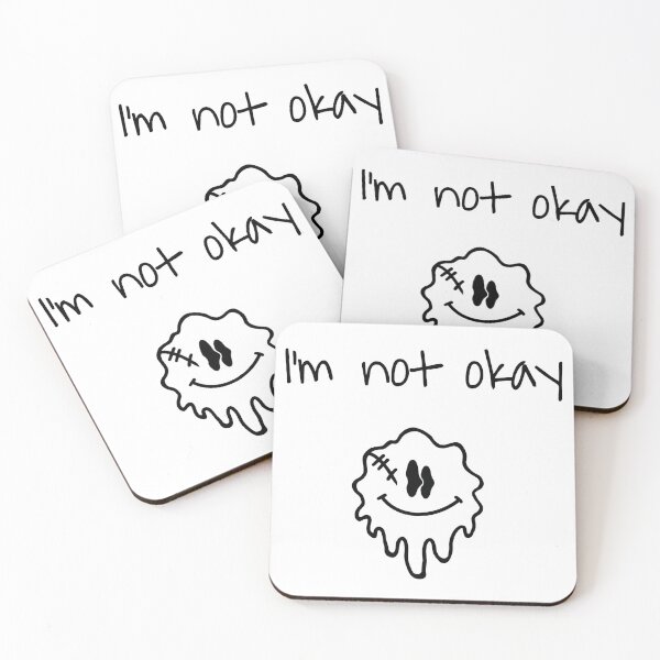 Item preview, I’m not okay , broken smiley , acid smile designed and sold by noirglare.