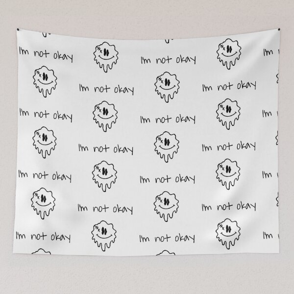 Item preview, I’m not okay , broken smiley , acid smile designed and sold by noirglare.