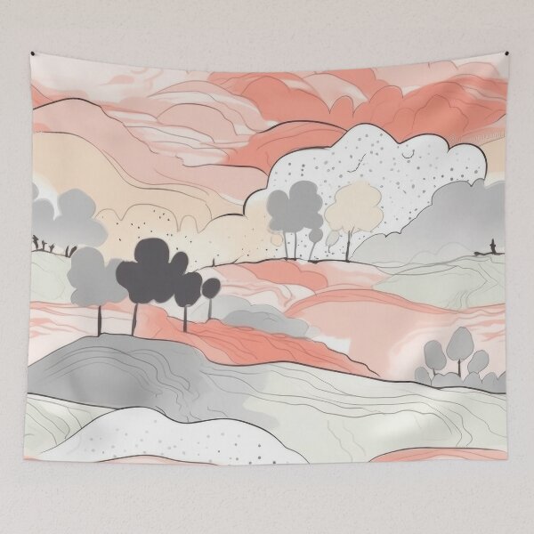 Item preview, Whimsical Pastel Landscape designed and sold by WildWho.