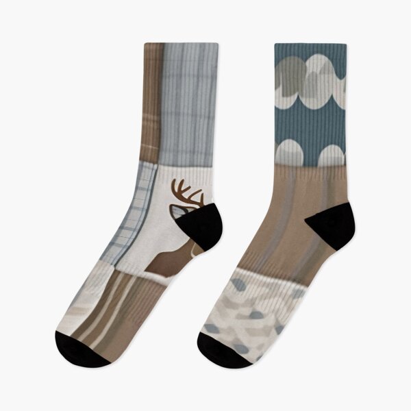 Item preview, Deer Patchwork - Rustic Neutrals designed and sold by Turkdesigner.