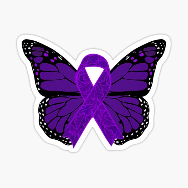 Fibromyalgia awareness purple ribbon with butterflies on Craiyon