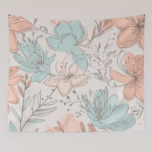 Item preview, 1970's Pastel Floral Pattern designed and sold by WildWho.