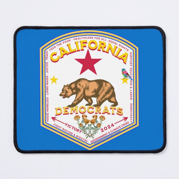 Item preview, PMD00867 Progressive Movement Designs California Democrat pride design shows you support progressive policy goals for Democrats Independents and Bernie Sanders supporters gold poppy grizzly bear designed and sold by ProgressiveLeft.