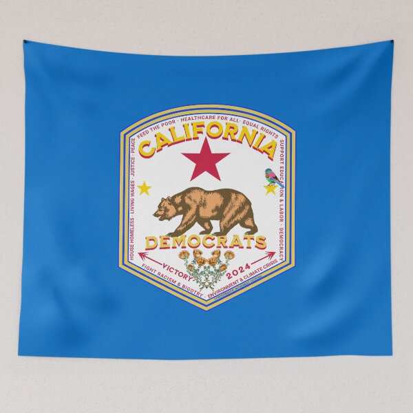 Item preview, PMD00867 Progressive Movement Designs California Democrat pride design shows you support progressive policy goals for Democrats Independents and Bernie Sanders supporters gold poppy grizzly bear designed and sold by ProgressiveLeft.