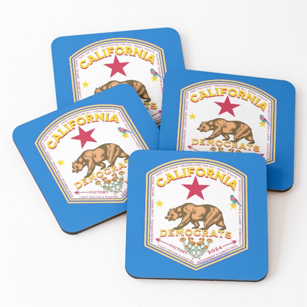 Item preview, PMD00867 Progressive Movement Designs California Democrat pride design shows you support progressive policy goals for Democrats Independents and Bernie Sanders supporters gold poppy grizzly bear designed and sold by ProgressiveLeft.