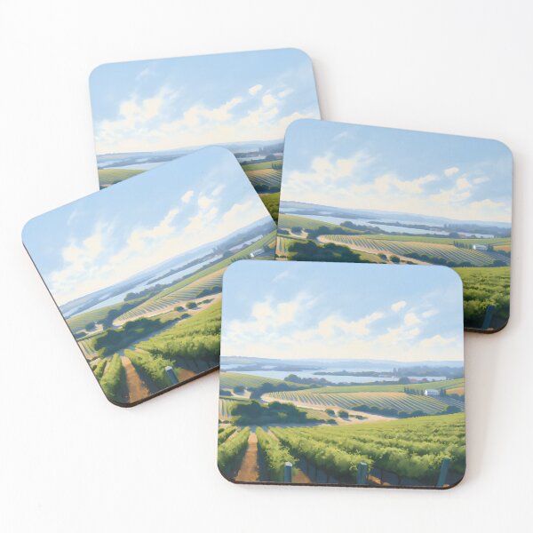 Item preview, Rolling vineyards with rows of grapevines designed and sold by synthetichoriz.