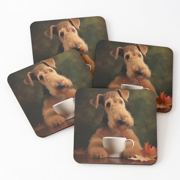 Item preview, Perky Pup: Adorable Airedale Terrier Coffee Art for Caffeine Lovers designed and sold by ClawedCreations.