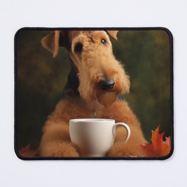 Item preview, Perky Pup: Adorable Airedale Terrier Coffee Art for Caffeine Lovers designed and sold by ClawedCreations.