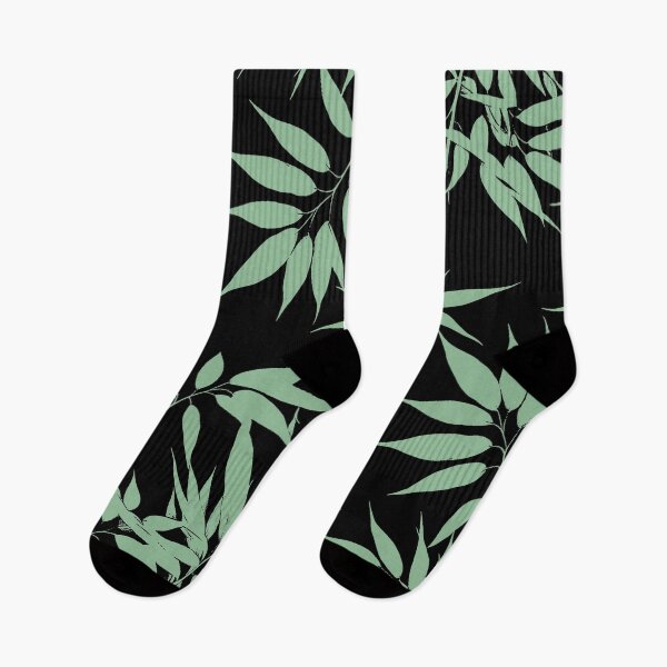 Item preview, Green Leaves on Black designed and sold by BeJolley.