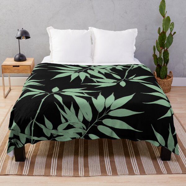 Item preview, Green Leaves on Black designed and sold by BeJolley.