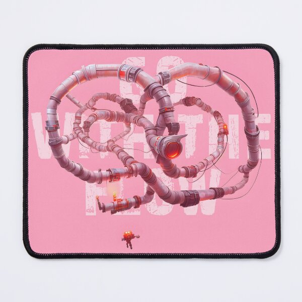 Item preview, GO WITH THE FLOW - A convoluted pipe on pink background designed and sold by GreissDesign.
