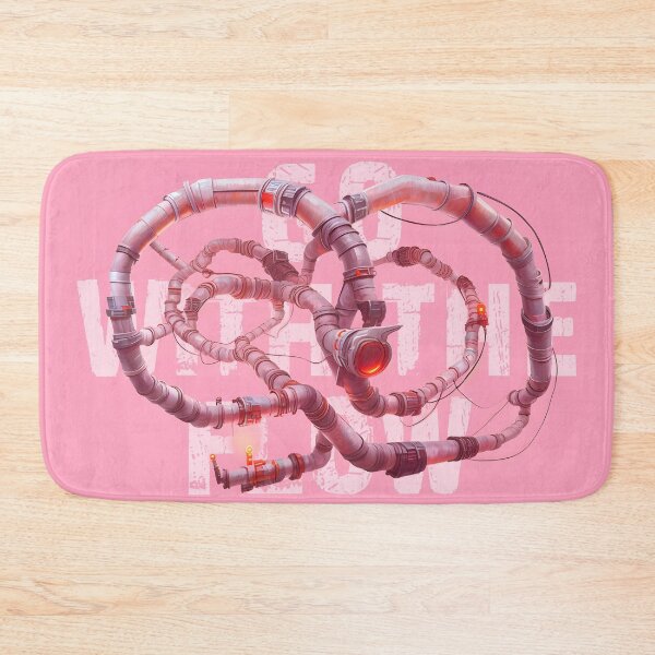 Item preview, GO WITH THE FLOW - A convoluted pipe on pink background designed and sold by GreissDesign.