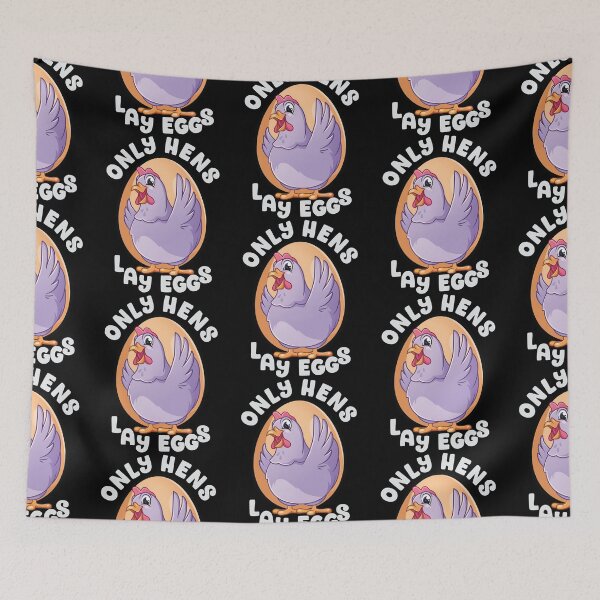 Item preview, Only Hens Lay Eggs Funny Chicken with Egg For Dark Colors designed and sold by designsmostfowl.