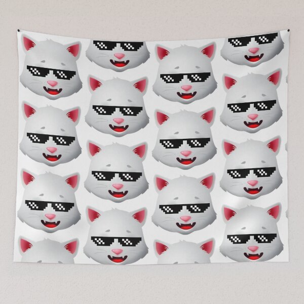 Item preview, emoji - cute cat pussy kitty thug life gangster gang gangsta cool glasses lit designed and sold by mr-serious-yt.