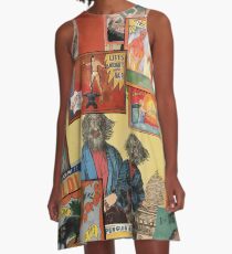 Vintage Freak Show Poster Collage A-Line Dress