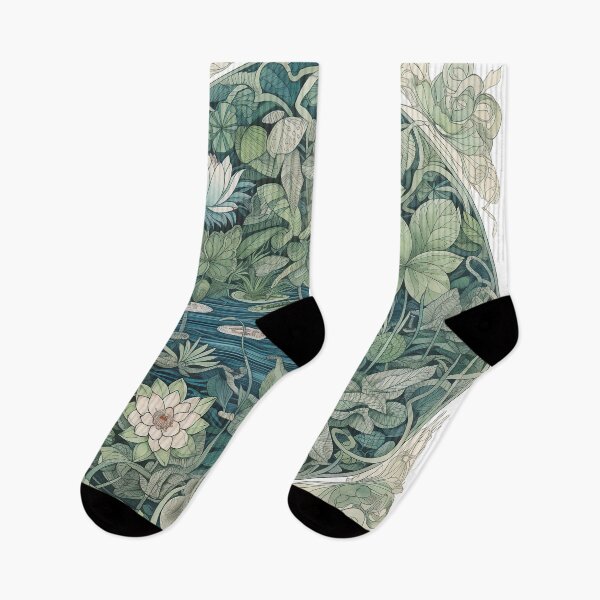 Item preview, A mandala style drawing of aquatic plants 02 designed and sold by Paninato.