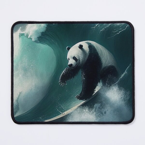 Item preview, Big rider white Panda surfing a giant wave in Nazare. designed and sold by paulo silveira.