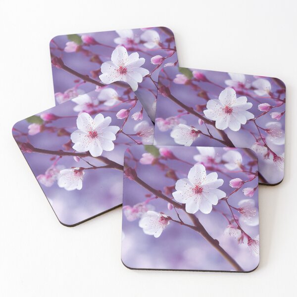 Item preview, Sakura Cherry Blossoms with Light Blue Purple Background Cherry Blossom Seamless Repeating Digital Pattern designed and sold by aphelionrhode.