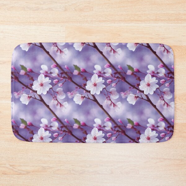 Item preview, Sakura Cherry Blossoms with Light Blue Purple Background Cherry Blossom Seamless Repeating Digital Pattern designed and sold by aphelionrhode.