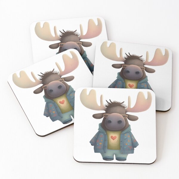 Item preview, Cool Moose in Fancy Jacket and Glasses designed and sold by Anicue.