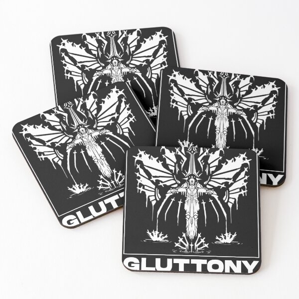 Item preview, ULTRAKILL - Gluttony Black and white designed and sold by TENKOMORI.