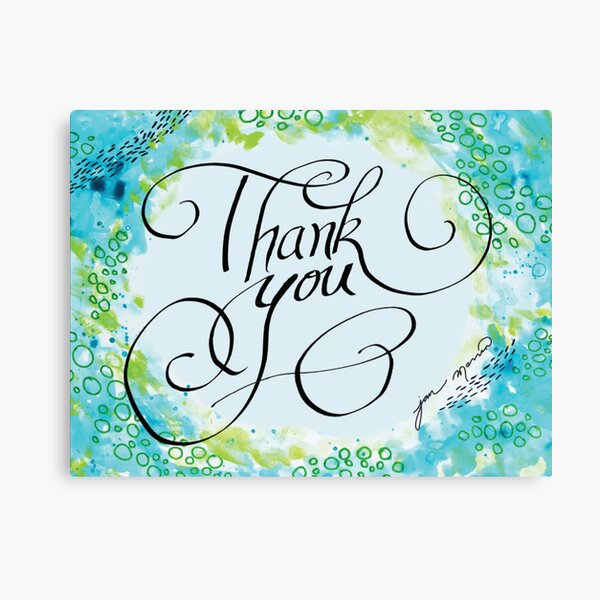 Thank you with bubbles Canvas Print