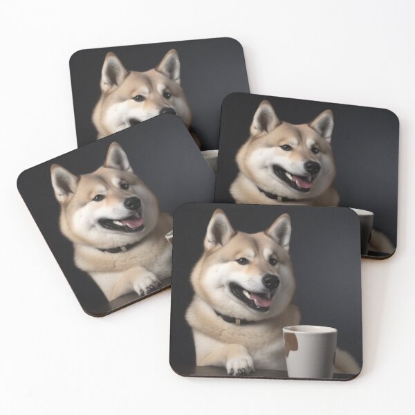 Item preview, Perky Pup: Adorable Akita Coffee Art for Caffeine Lovers designed and sold by ClawedCreations.