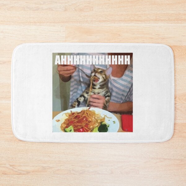Aperçu de l'œuvre chat mangeant des spaghettis créée et vendue par JacksDesign.