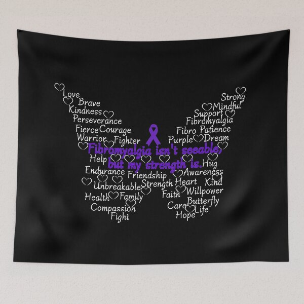 Item preview, Arte del texto de la mariposa de la conciencia de la fibromialgia designed and sold by DreamFruit11.