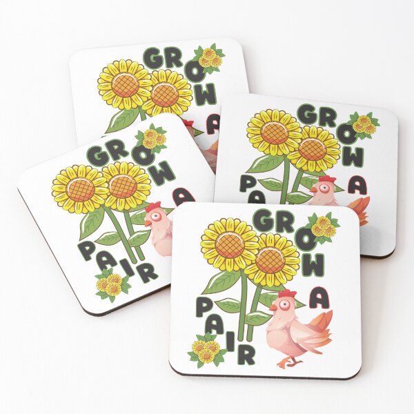 Item preview, Grow A Pair- Sunflower Chicken Gardening designed and sold by designsmostfowl.