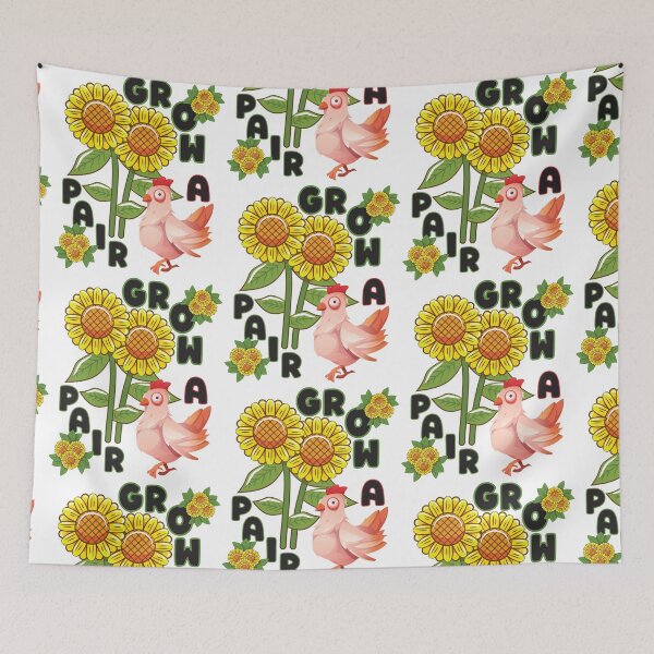 Item preview, Grow A Pair- Sunflower Chicken Gardening designed and sold by designsmostfowl.
